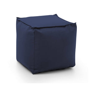 Pouf Aron, Pouf multifunzione, 100% Made in Italy, Poltroncina relax in tessuto imbottito, cm 45x45h45, Blu