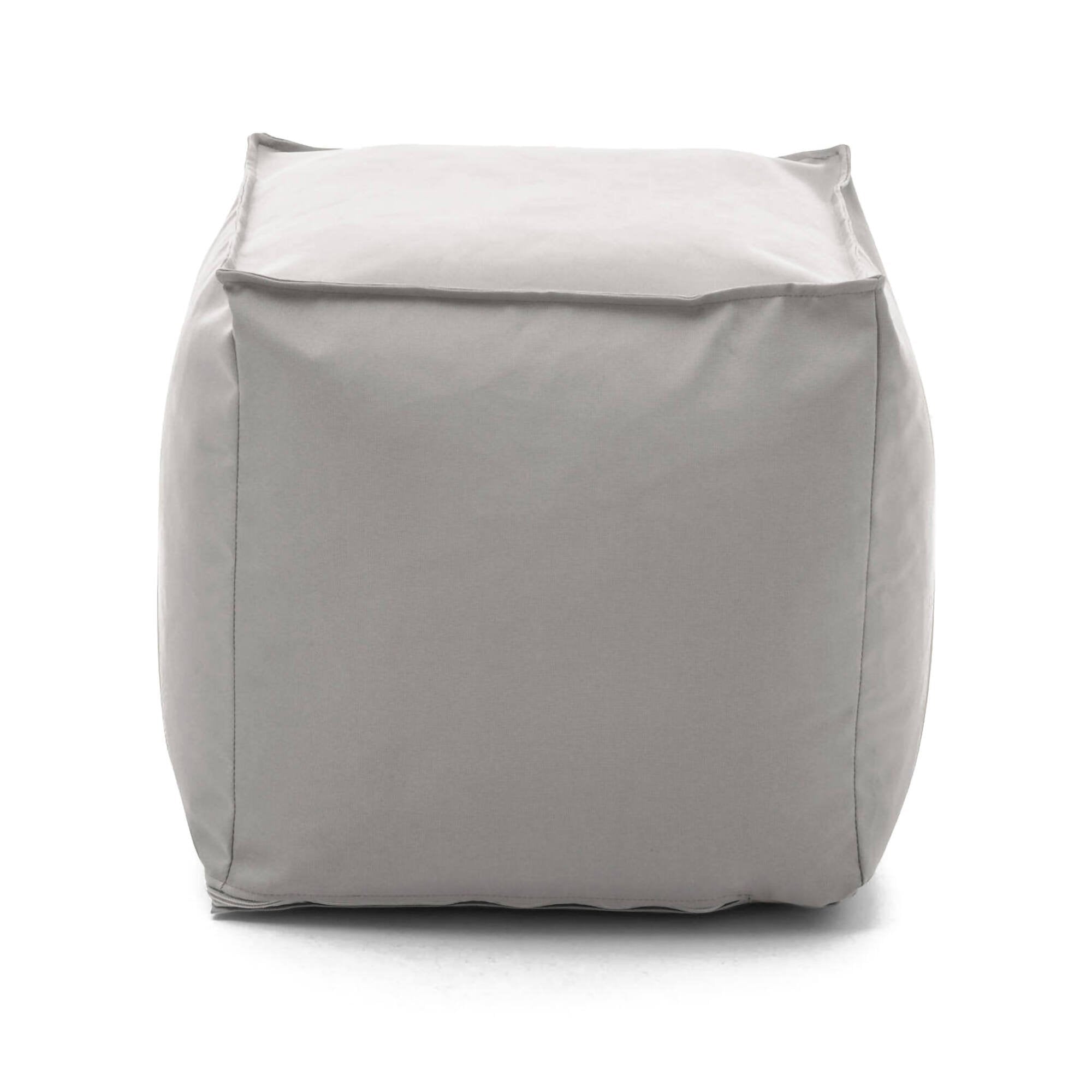 Pouf Aron, Pouf multifunzione, 100% Made in Italy, Poltroncina relax in tessuto imbottito, cm 45x45h45, Bianco