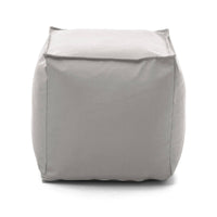 Pouf Aron, Pouf multifunzione, 100% Made in Italy, Poltroncina relax in tessuto imbottito, cm 45x45h45, Bianco