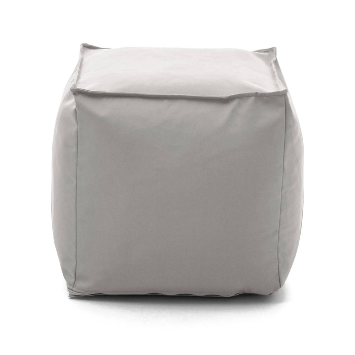 Pouf Aron, Pouf multifunzione, 100% Made in Italy, Poltroncina relax in tessuto imbottito, cm 45x45h45, Bianco