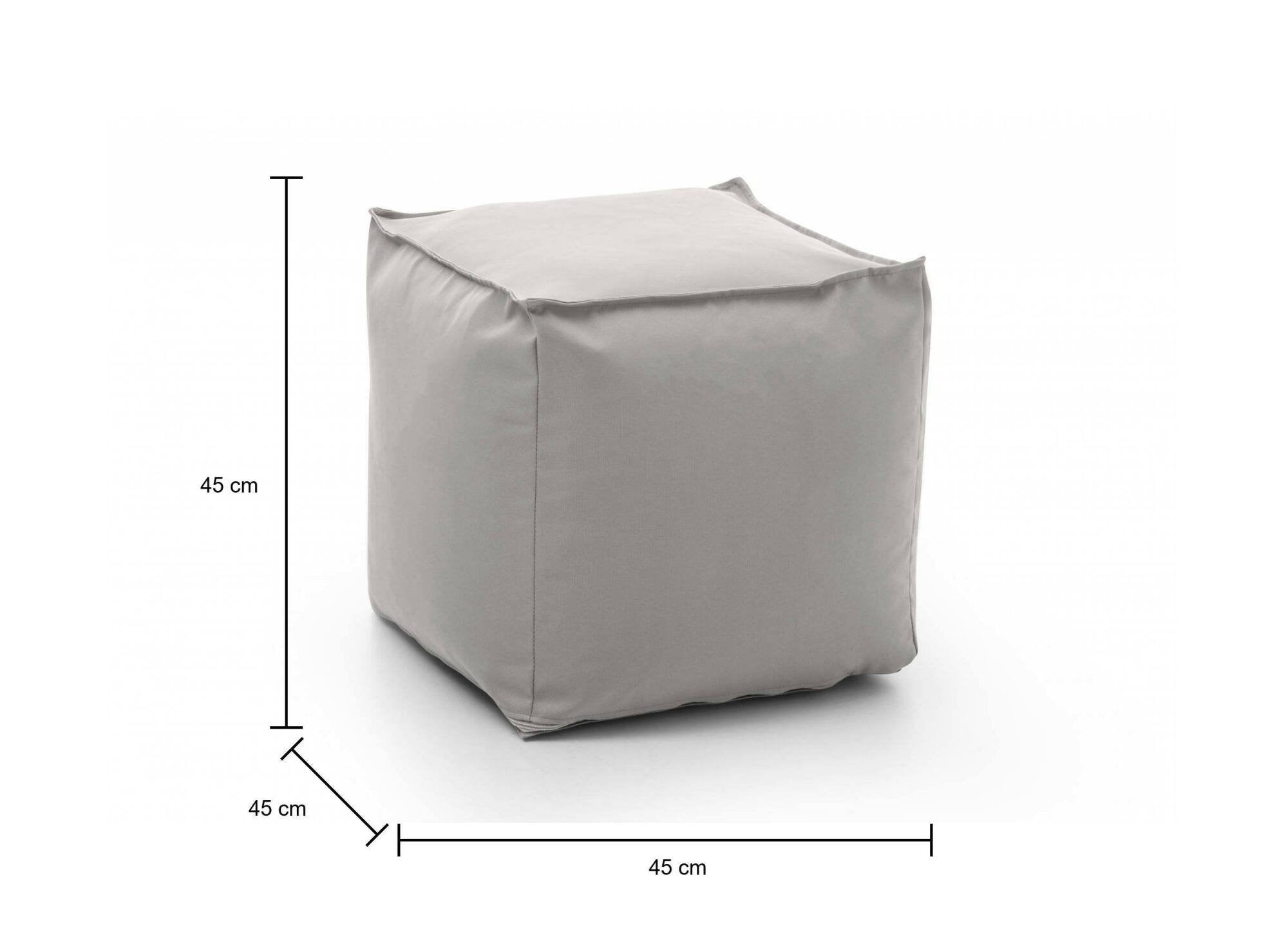 Pouf Aron, Pouf multifunzione, 100% Made in Italy, Poltroncina relax in tessuto imbottito, cm 45x45h45, Bianco