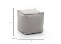 Pouf Aron, Pouf multifunzione, 100% Made in Italy, Poltroncina relax in tessuto imbottito, cm 45x45h45, Bianco