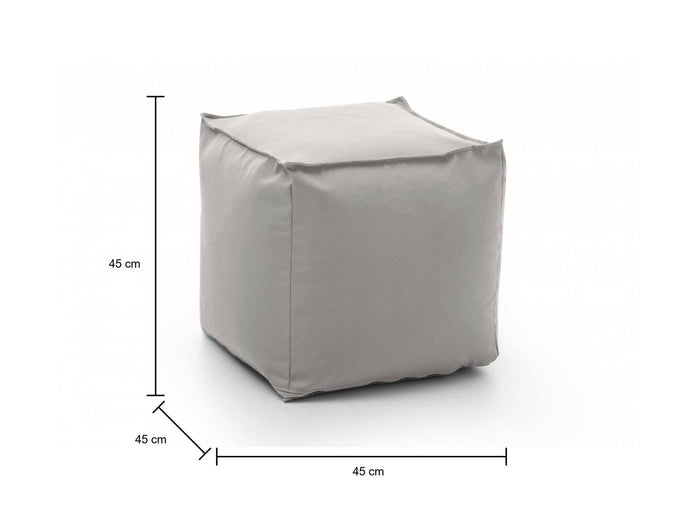 Pouf Aron, Pouf multifunzione, 100% Made in Italy, Poltroncina relax in tessuto imbottito, cm 45x45h45, Bianco