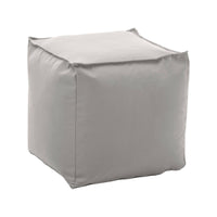 Pouf Aron, Pouf multifunzione, 100% Made in Italy, Poltroncina relax in tessuto imbottito, cm 45x45h45, Bianco