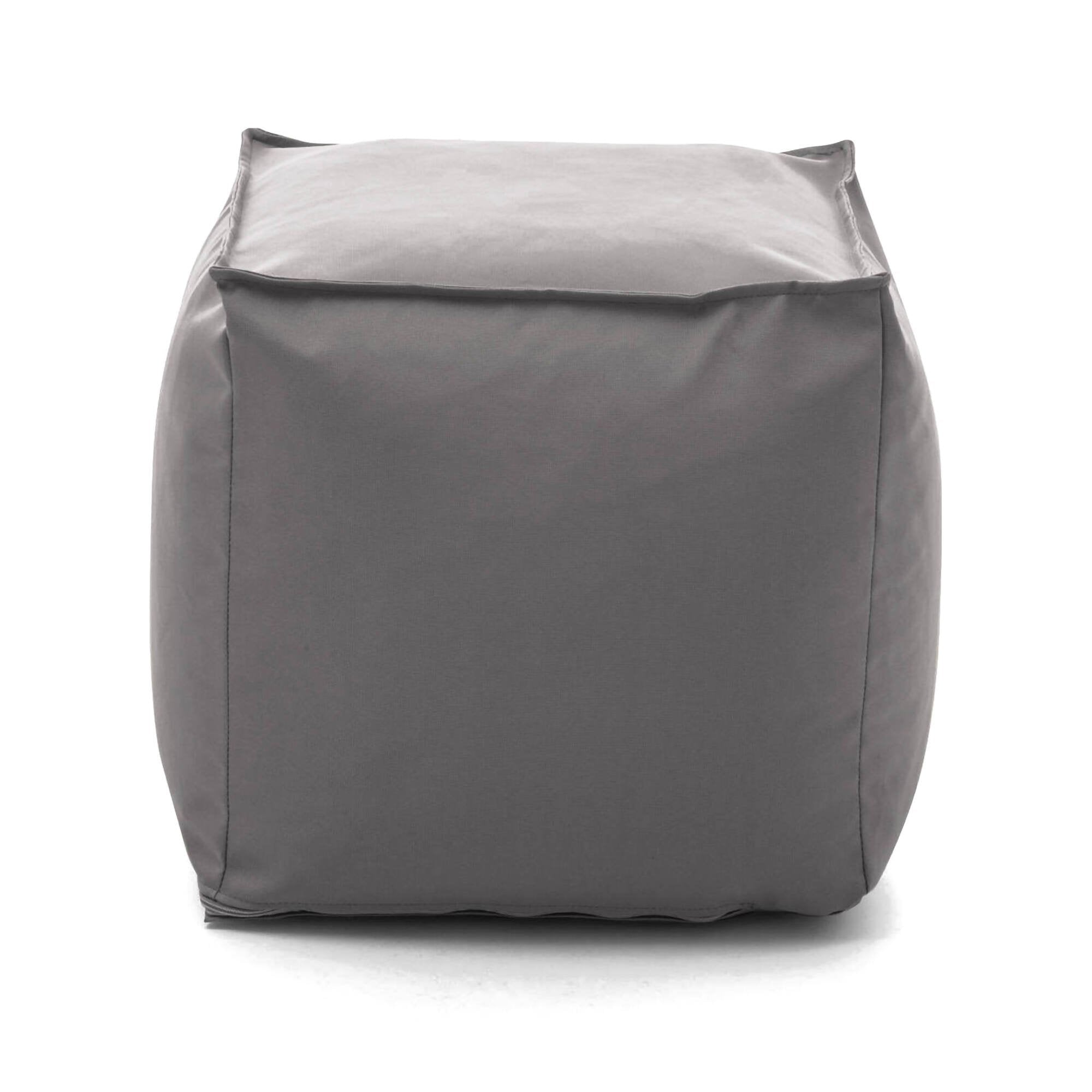 Pouf Aron, Pouf multifunzione, 100% Made in Italy, Poltroncina relax in tessuto imbottito, cm 45x45h45, Grigio