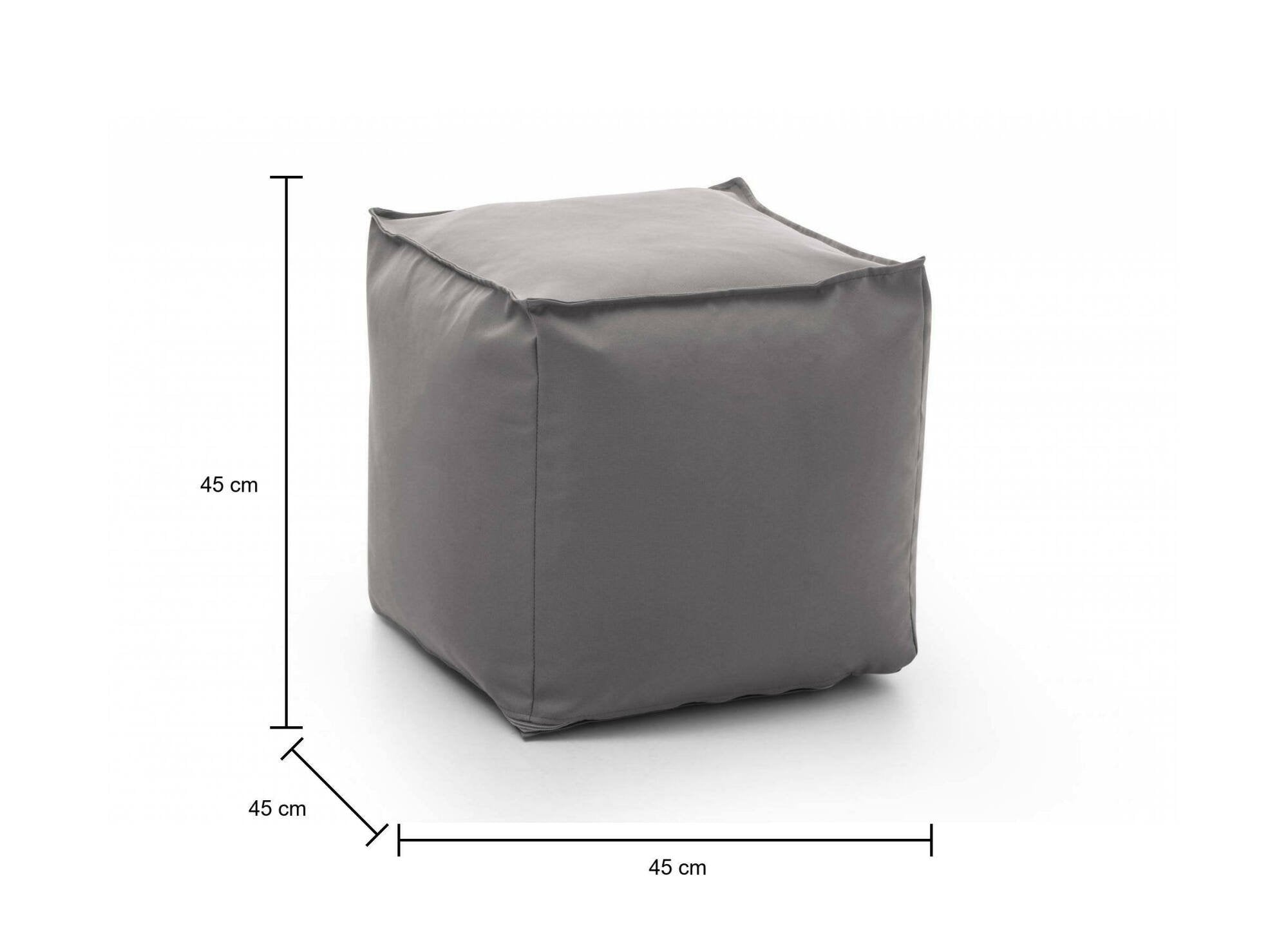 Pouf Aron, Pouf multifunzione, 100% Made in Italy, Poltroncina relax in tessuto imbottito, cm 45x45h45, Grigio