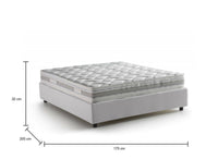 Letto matrimoniale Archer, Letto contenitore con rivestimento in ecopelle, Made in Italy, Apertura frontale, con materasso cm 160x190 incluso, Bianco