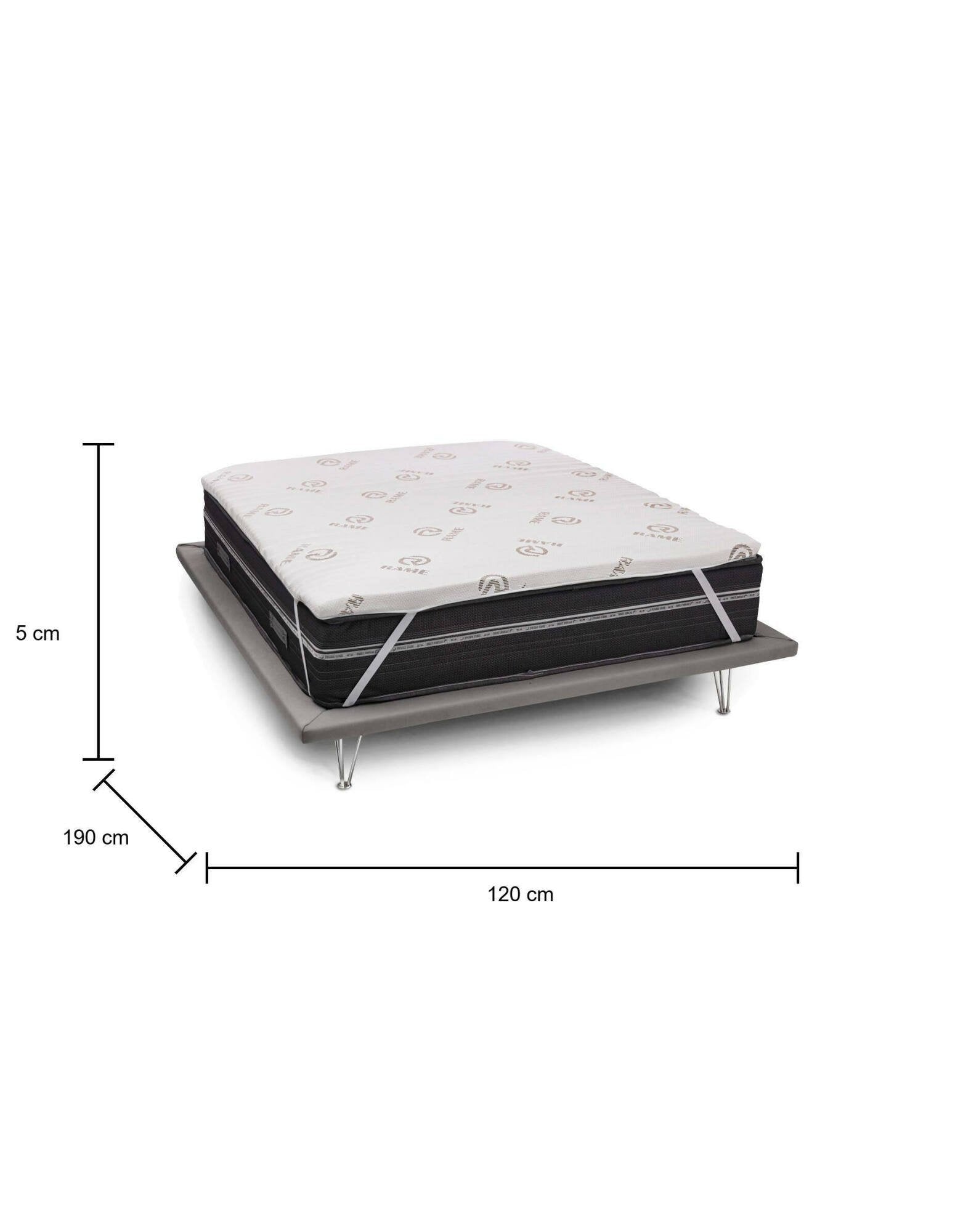 Topper piazza e mezza Airo, Topper rinnova materasso sfoderabile in Memory Foam e fibre di Rame, 100% Made in Italy, Antiacaro e Anallergico, cm 120x190 h5