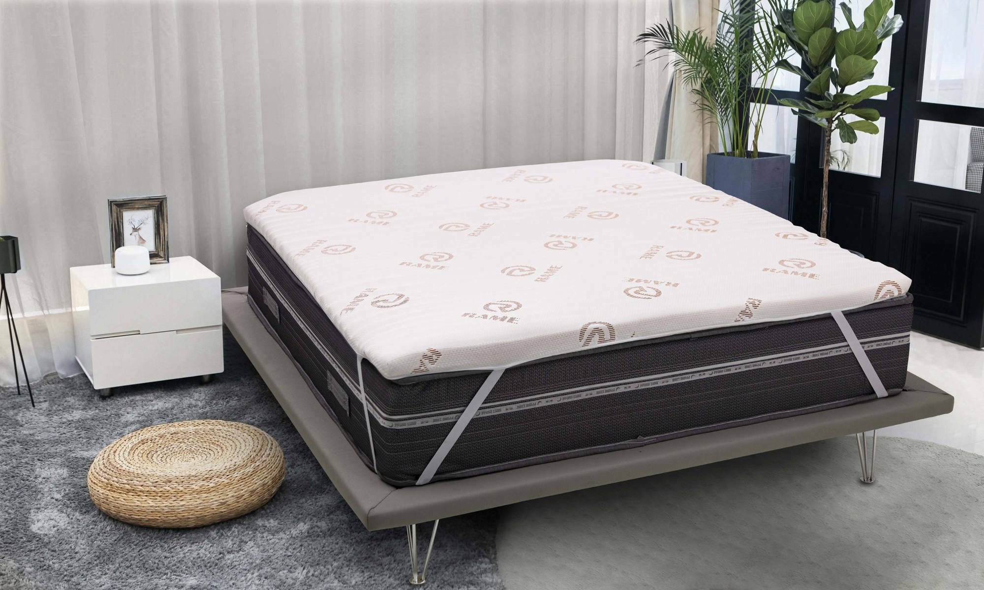 Topper matrimoniale Afella, Topper rinnova materasso sfoderabile in Memory Foam e fibre di Rame, 100% Made in Italy, Antiacaro e Anallergico, cm 160x200 h5