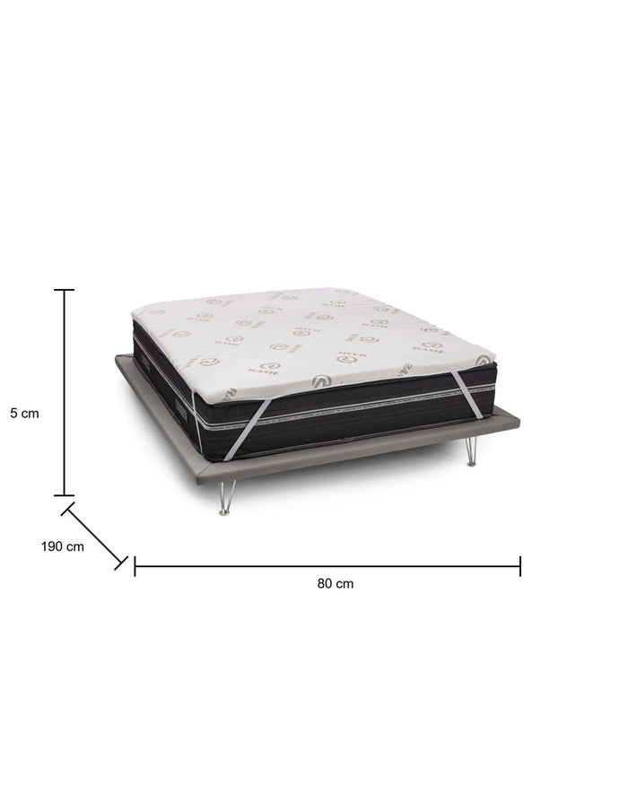 Topper singolo Ando, Topper rinnova materasso sfoderabile in Memory Foam e fibre di Rame, 100% Made in Italy, Antiacaro e Anallergico, cm 80x190 h5