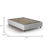 Letto piazza e mezza Andla, Letto contenitore con rivestimento in tessuto, Made in Italy, Apertura frontale, adatto per materasso cm 120x200, Bianco