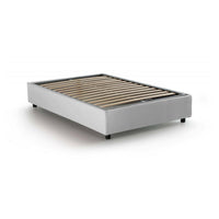 Letto piazza e mezza Andla, Letto contenitore con rivestimento in tessuto, Made in Italy, Apertura frontale, adatto per materasso cm 120x200, Bianco