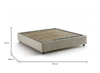 Letto matrimoniale Attilino, Letto contenitore con rivestimento in tessuto, Made in Italy, Apertura frontale, adatto per materasso cm 140x190, Beige