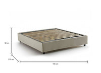 Letto matrimoniale Arvic, Letto contenitore con rivestimento in tessuto, Made in Italy, Apertura frontale, adatto per materasso cm 140x200, Beige