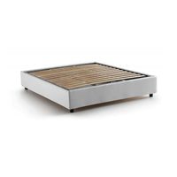 Letto matrimoniale Arvic, Letto contenitore con rivestimento in tessuto, Made in Italy, Apertura frontale, adatto per materasso cm 140x200, Bianco