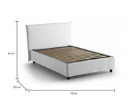Letto matrimoniale Angelic, Letto contenitore con rivestimento in tessuto, Made in Italy, Apertura frontale, adatto per materasso cm 140x190, Bianco