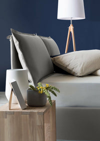 Letto matrimoniale Askari, Letto contenitore con rivestimento in tessuto, Made in Italy, Apertura frontale, adatto per materasso cm 140x190, Grigio