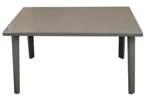 Tavolo rettangolare in plastica, colore taupe, cm 130x 75 x h72
