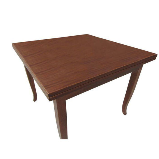 Tavolo allungabile 0, Tavolo da pranzo estensibile, Tavolo da pranzo con apertura a libro, Cm 100x100h79, Noce