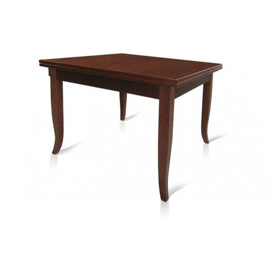 Tavolo allungabile 0, Tavolo da pranzo estensibile, Tavolo da pranzo con apertura a libro, Cm 100x100h79, Noce