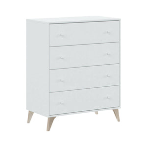 Cassettiera Aquilea, Settimanale a 4 cassetti, Mobile ComÒ² per camera da letto, ComÒ² moderno, cm 78x40h95, Bianco