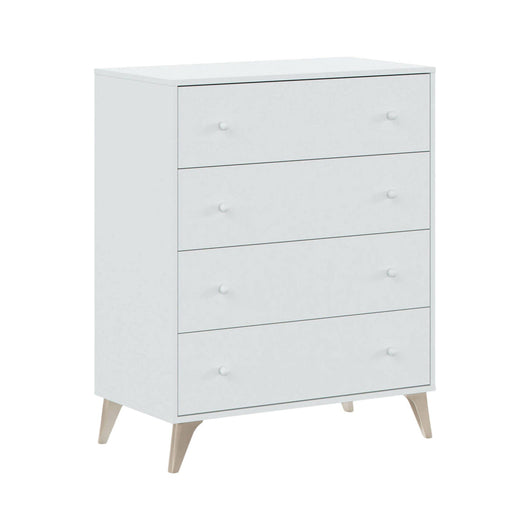 Cassettiera Aquilea, Settimanale a 4 cassetti, Mobile ComÒ² per camera da letto, ComÒ² moderno, cm 78x40h95, Bianco