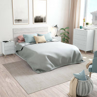 Comodino Attina, Comodino a 3 cassetti, Tavolino da notte, cm 40x34h56, Bianco e Rovere