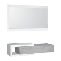 Arty, Mobile da Ingresso Specchio Incluso, 95x26x19h cm Bianco