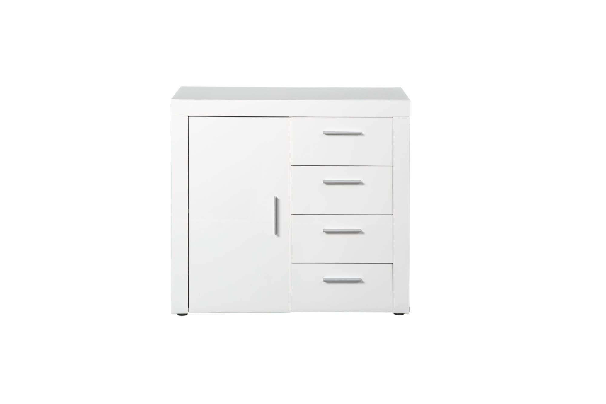 Madia Dlangasqu, Credenza 4 Cassetti, 94x86x40h cm Bianco