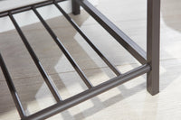 Scarpiera con contenitore e Dpierc, in metallo nero e nobilitato color quercia, cm 90x39x61