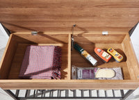 Scarpiera con contenitore e Dpierc, in metallo nero e nobilitato color quercia, cm 90x39x61