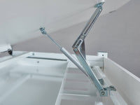 Scrivania regolabile in altezza con ripiano Dfrazie, in metallo bianco, cm 110x68x55-78