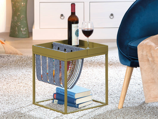 Dwilkin, Tavolino da Salotto Forma Quadrata, 35x40x35h cm Verde