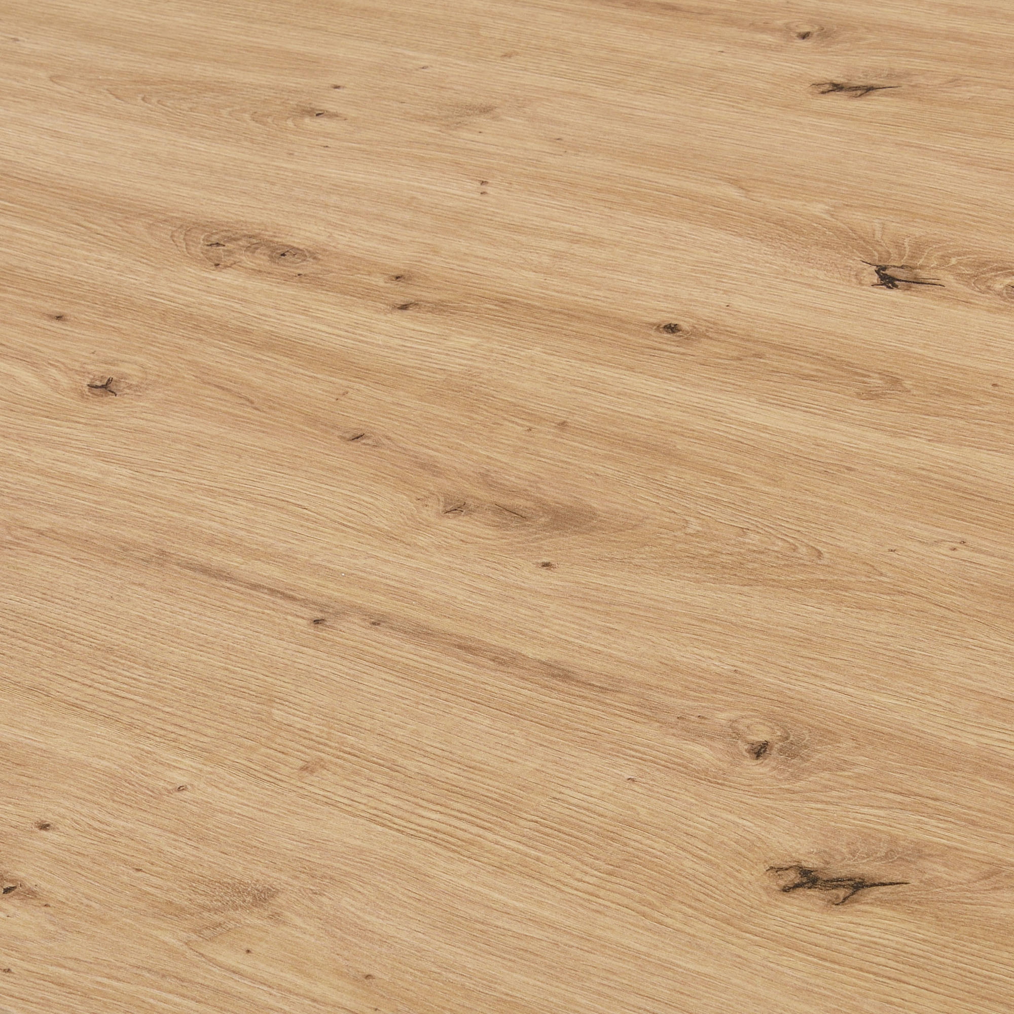 Tavolo moderno, con struttura in metallo e piano in mdf laminato quercia, cm 140x80x75