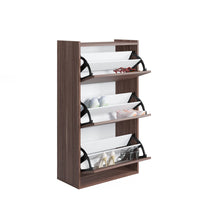 Scarpiera con tre ante a 0, cm 65 x 32 x 11,8, colore noce