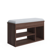 Scarpiera con seduta e 0, cm 80 x 31 x 46, colore noce