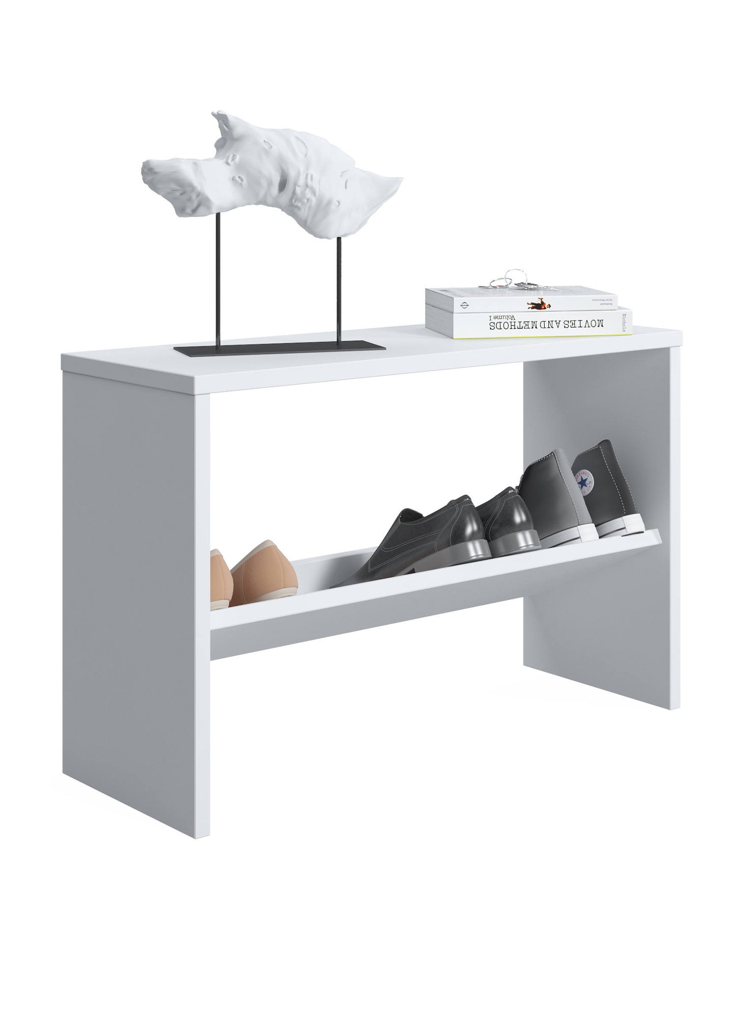 Scarpiera con 0, cm 68 x 25 x 44, colore bianco