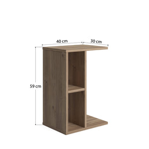 Tavolino moderno 0, cm 40 x 30 x 59, colore quercia