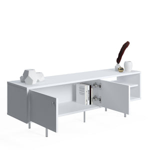 Militello, Mobile Porta tv un Ripiano, 140x35x45h cm Bianco