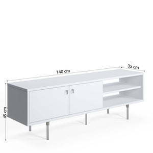 Militello, Mobile Porta tv un Ripiano, 140x35x45h cm Bianco