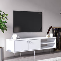 Militello, Mobile Porta tv un Ripiano, 140x35x45h cm Bianco