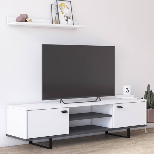 Mobile Porta tv un Ripiano, 150x44x35h cm Bianco