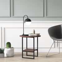 Tavolino con doppio 0, cm 45 x 45 x 47, colore bianco e antracite