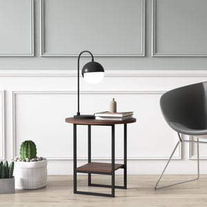 Tavolino con doppio 0, cm 45 x 45 x 47, colore bianco e antracite