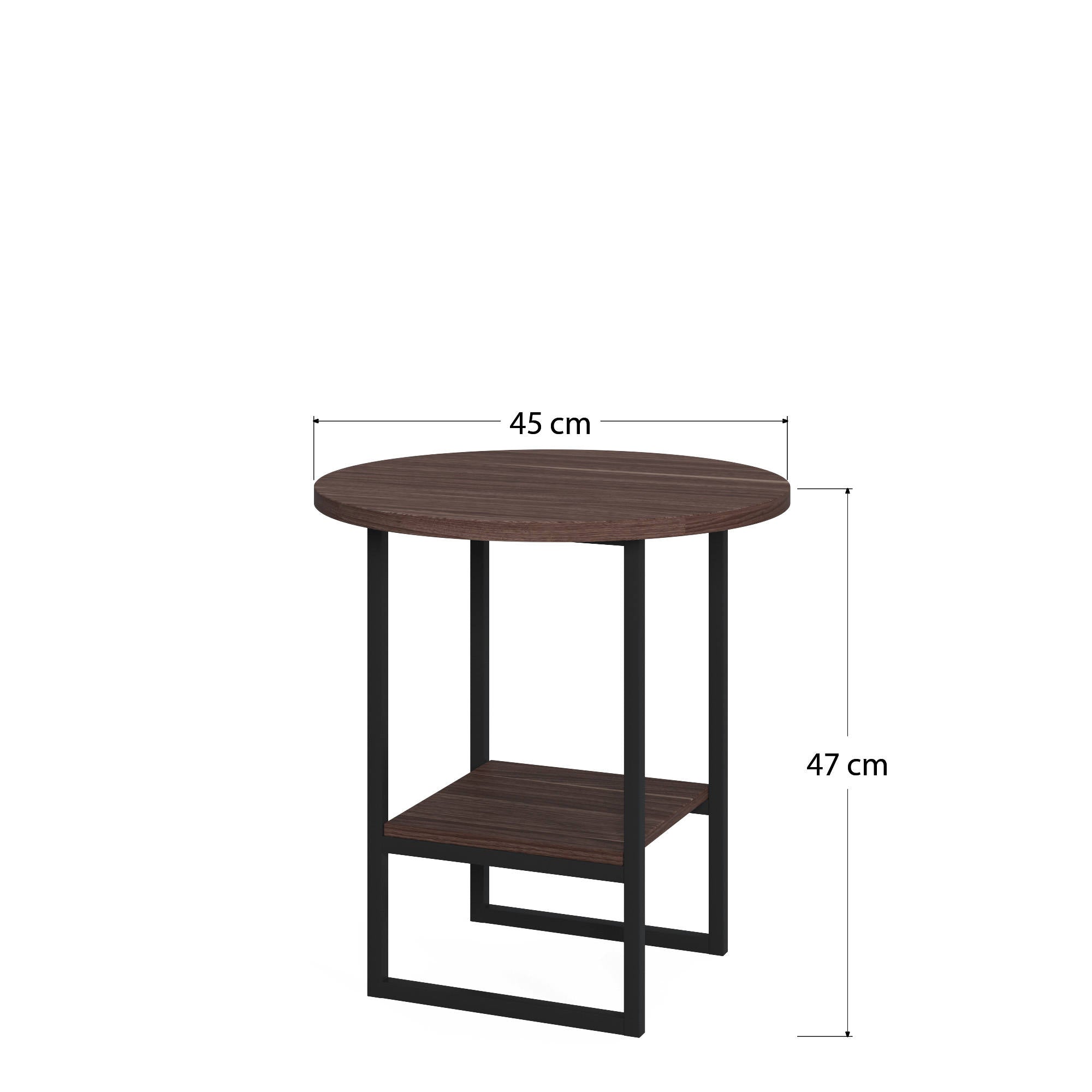 Tavolino con doppio 0, cm 45 x 45 x 47, colore bianco e antracite