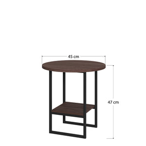 Tavolino con doppio 0, cm 45 x 45 x 47, colore bianco e antracite