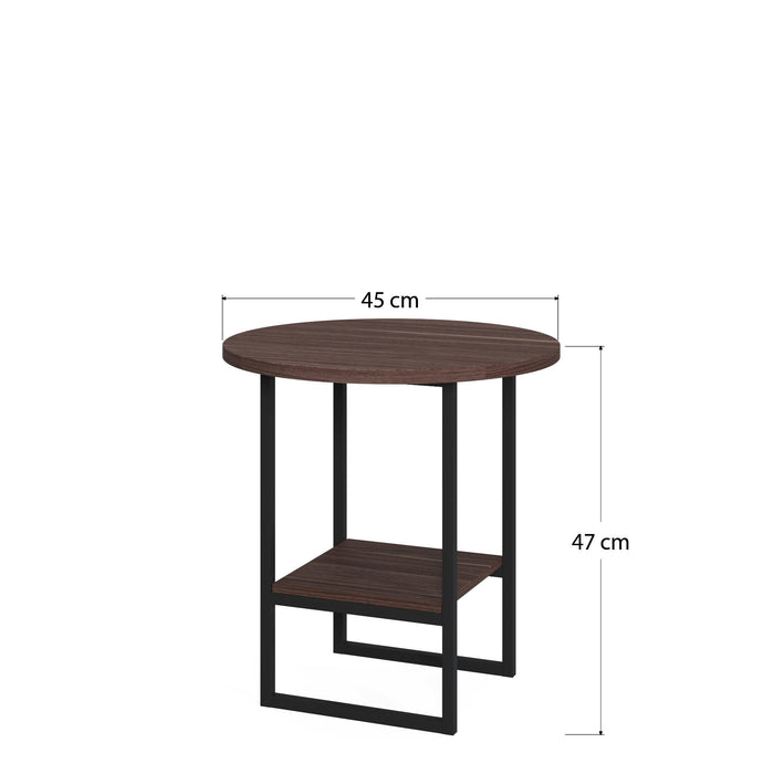 Tavolino con doppio 0, cm 45 x 45 x 47, colore bianco e antracite