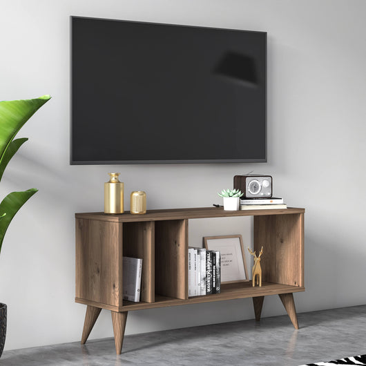 Mobile da soggiorno porta TV con 0, cm 90 x 30 x 49, colore quercia e antracite