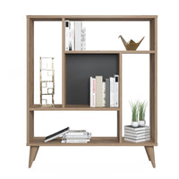 Libreria con cinque 0, cm 90 x 25 x 105, colore quercia
