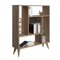 Libreria con cinque 0, cm 90 x 25 x 105, colore quercia